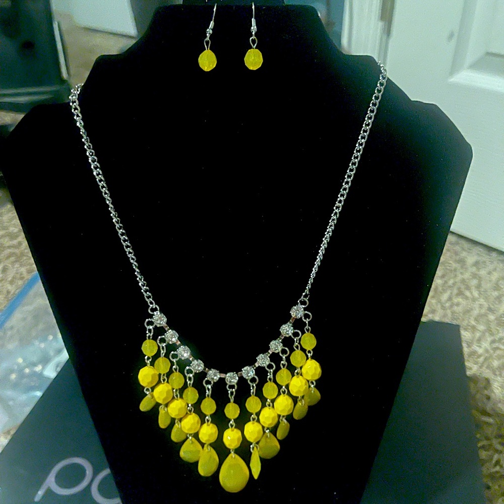 Necklace and earring set one size fits all.